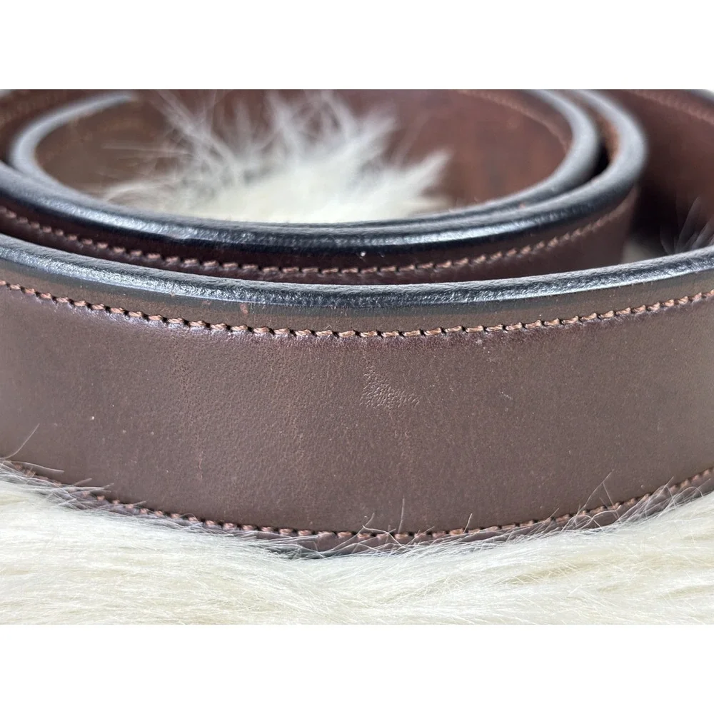 Tory Leather Belt Mens 40 Havana Brown English Bridle Leather Brass USA 1.5
